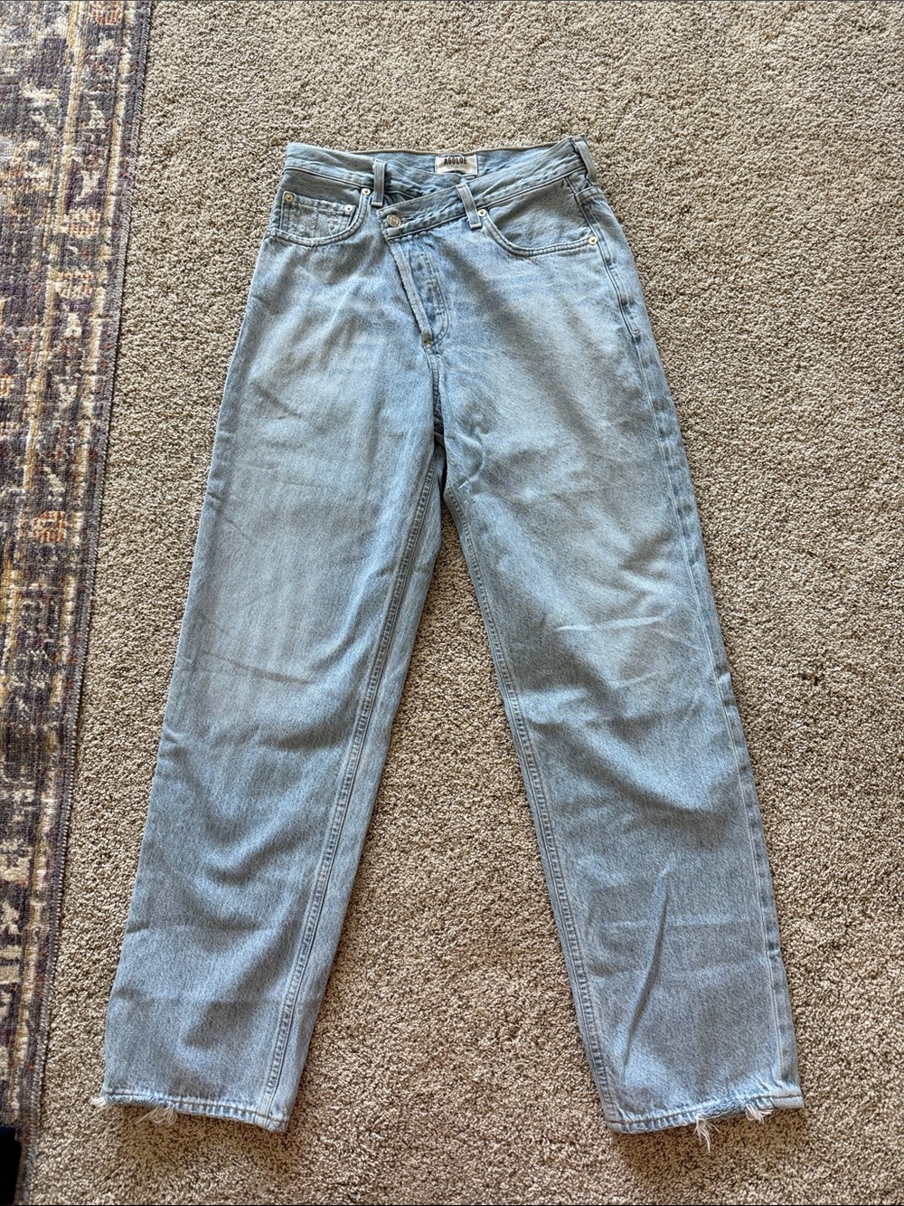 AGOLDE Light Wash Straight Leg Jeans
